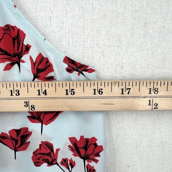 EQUIPMENT Layla Floral Print Silk Cami Tank Womens XS Blue Red Spaghetti Strap - Picture 16 of 16